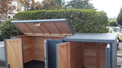 Innovative Triple Wheelie Bin Shed Storage